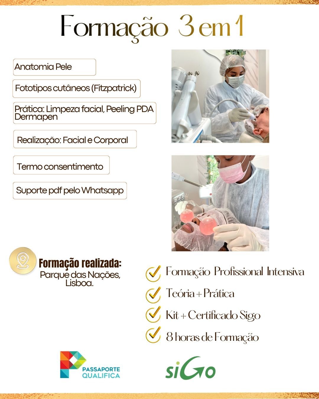 FORMAÇÃO PROFISSIONAL 3 EM 1: DERMAPEN, PEELING PDA, LIMPEZA FACIAL COMPLETA